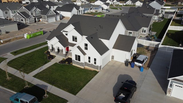 exterior view of well kept property